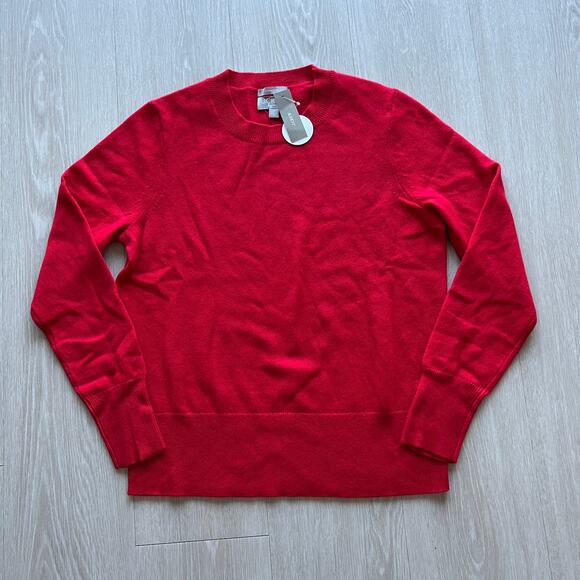 J Crew Cashmere Classic Fit Sweater Womens Small Bright Poppy Red - Picture 1 of 11